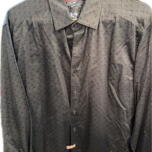 Robert Graham Blue-Gray Dual Pattern Long Sleeve Button-Down Shirt XL